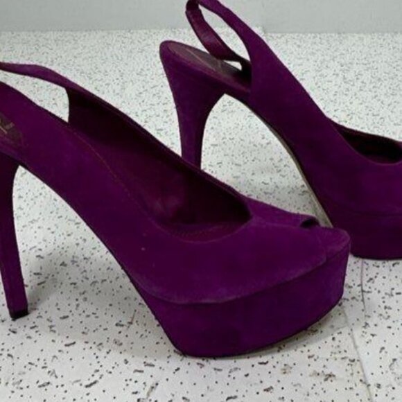 Brian Atwood Peep-Toe Slingback Heels – Size 9.5, Platform Glam - Picture 4 of 7